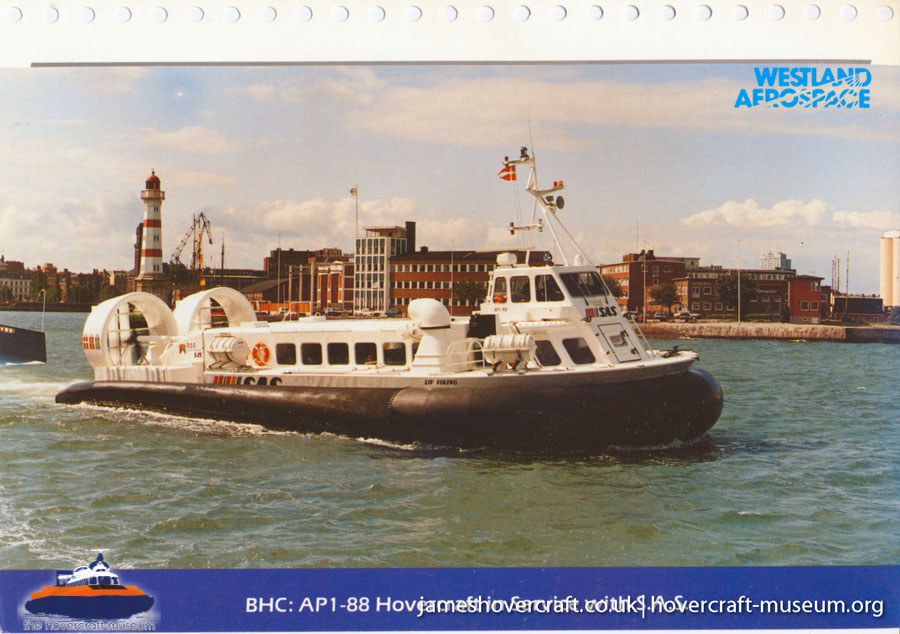 AP1-88 hovercraft with the Scandinavian company SAS -  (credit: The <a href='http://www.hovercraft-museum.org/' target='_blank'>Hovercraft Museum Trust</a>).
